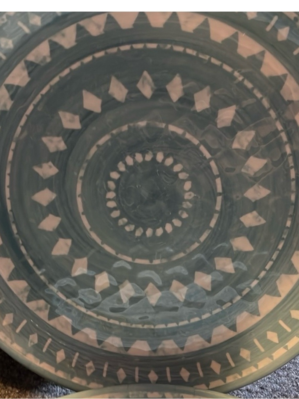 Threshold Melamine turquoise blue Dinner Plate Set of 12 abstract